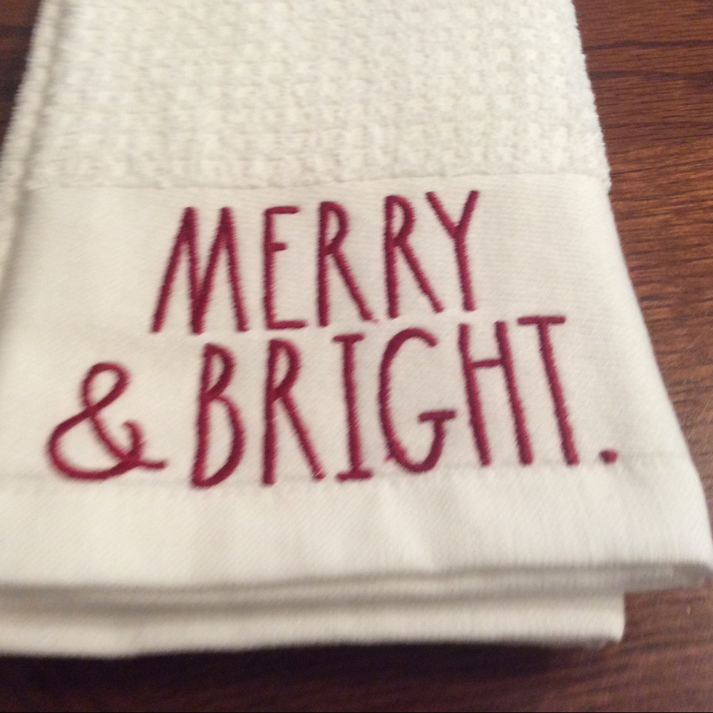 Rae Dunn MERRY & BRIGHT and BELIEVE Kitchen Towels - Picture 3 of 5